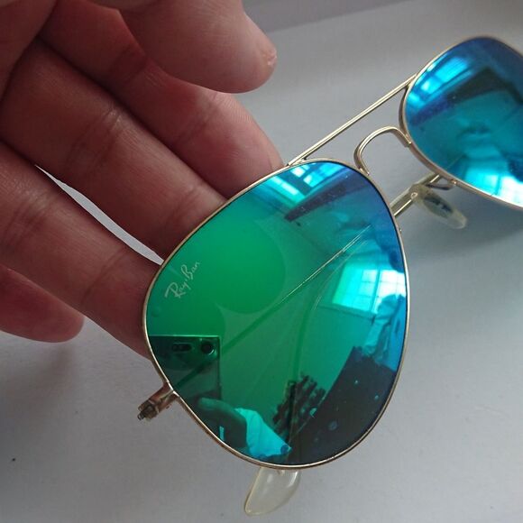 Ray Ban RB3025 112/4L 58 MM Gold, Blue Mirror Polarized Aviator - Picture 3 of 13